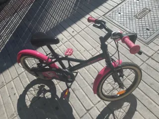 Bicicleta infantil 14 pulgadas negra y rosa