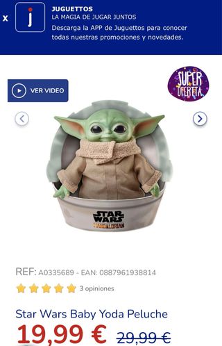 Muñeco Baby Yoda Blandito