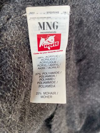 Jersey Mango Mohair Suave Gris Talla S