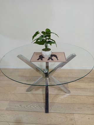 Mesa Redonda de Cristal Templado