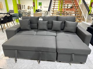 ¡CHOLLO MURCIA! Sofá Cama Arcón y Puffs Nuevos
