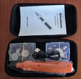 Mini amoladora inalámbrica, 70 accesorios, luz led
