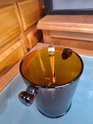 Cubiteras y vasos ámbar años 60