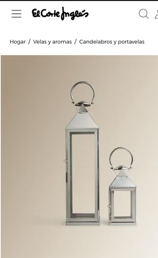 Farol plateado El Corte Inglés - Nuevo