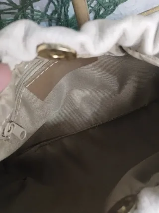 Bolso 100% Piel Fruncido color  Beige