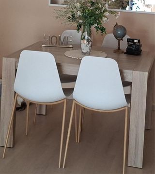 Pack 4 Sillas Comedor Nederby Blanco/Roble