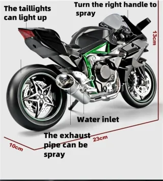 Moto a escala 1:9 Kawasaki H2R.