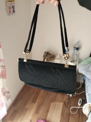 Borsa artigianale nera vintage