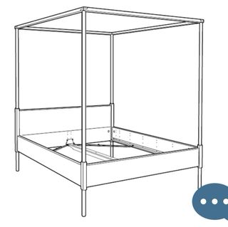 Cama Matrimonio Dosel Ikea 160x200cm con somieres