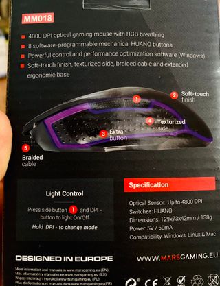 Ratón Gaming Mars Gaming MM018 RGB