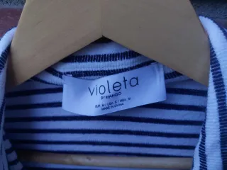 Americana punto rayas Violeta by Mango Talla M