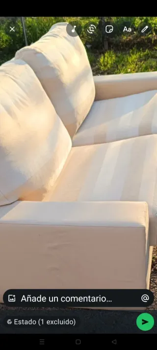 Sofá 2 plazas tela beige