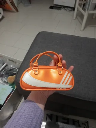 Borsetta pochette porta occhiali vintage arancio