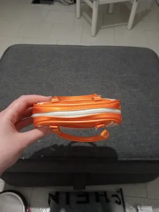 Borsetta pochette porta occhiali vintage arancio