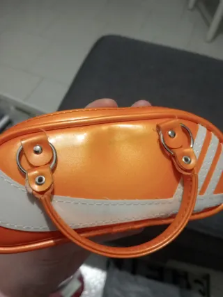 Borsetta pochette porta occhiali vintage arancio