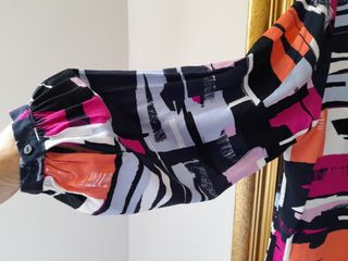 Vestido estampado multicolor manga larga