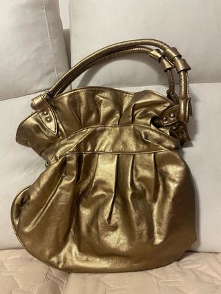 Borsa ecopelle dorata 35x35 cm