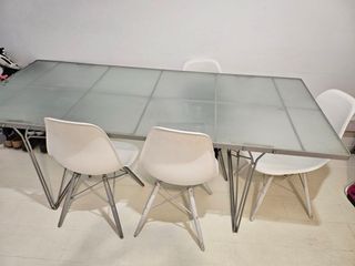 Mesa IKEA Metal y Cristal Grande