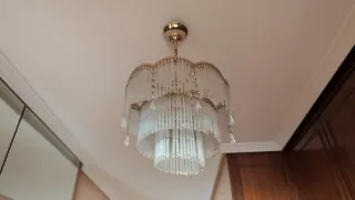 Lámpara de techo antigua cristal y metal