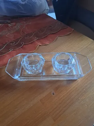 Set saliera e pepiera vintage in vetro