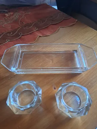 Set saliera e pepiera vintage in vetro