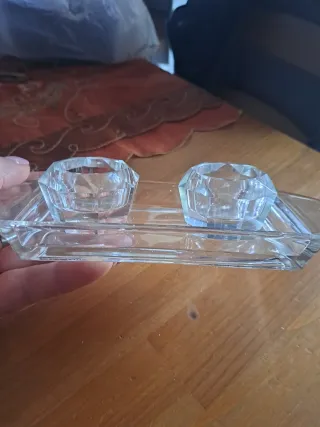 Set saliera e pepiera vintage in vetro