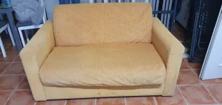Sofá Cama Amarillo y Gris