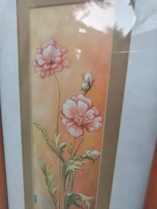 Set 2 Cuadros Flores pintado a mano