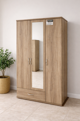 Armario 3 Puertas con Cajon en 2 Colores