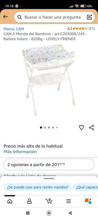 Bañera cambiador bebé CAM Volare C203008/243