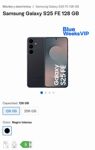Samsung Galaxy S25 FE 128 GB Negro
