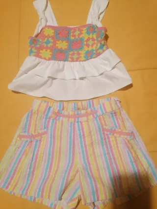 Conjunto Verano Niña Top y Short Rayas