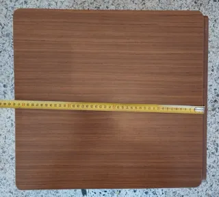 Mesa extensible madera y metal con cajón