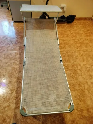 2 Tumbonas plegables con parasol