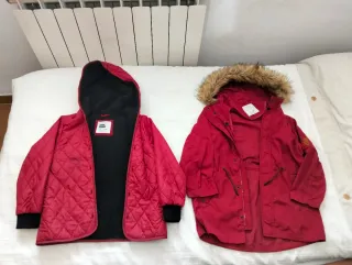 Cazadora niño 8 años roja con capucha