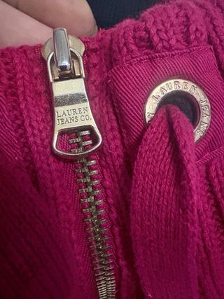 Chaqueta Polo Ralph Lauren Roja Punto Cremallera