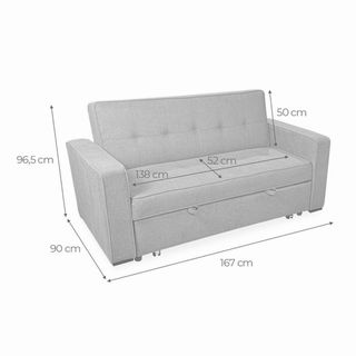 Sofá Cama Gris Tela