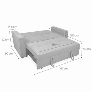 Sofá Cama Gris Tela