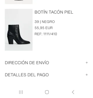Botines Zara Tacón Punta Negra
