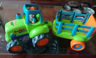 Tractor Juguete Granja con Remolque