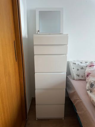 Cómoda 6 cajones con espejo