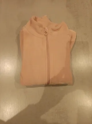 Sudadera niña cremallera rosa