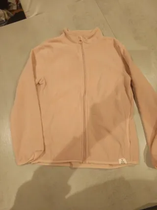 Sudadera niña cremallera rosa