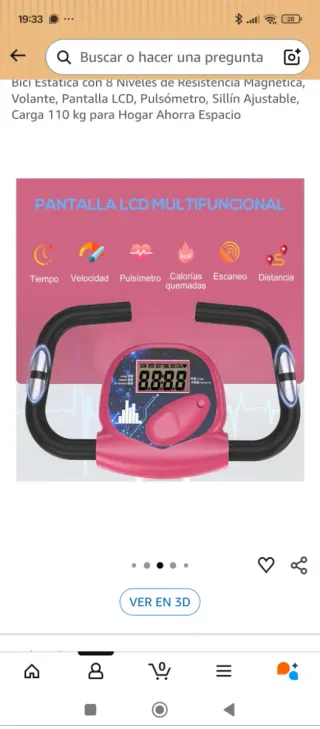 Bicicleta Estática Plegable color verde HOMCOM