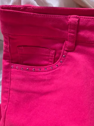 Bermudas fucsia vaqueras algodón Elogy brillos
