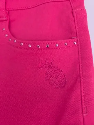 Bermudas fucsia vaqueras algodón Elogy brillos