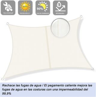 Toldo Vela Sombra Impermeable Sunnylaxx 3x3m