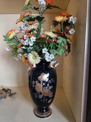 Jarrón decorativo flores cerámica