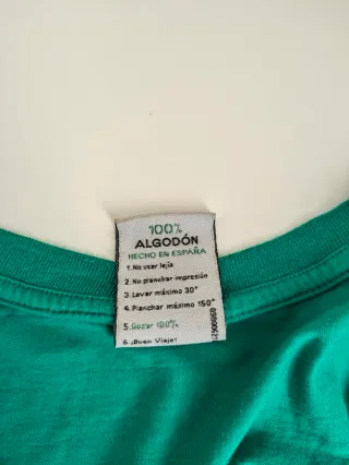 Camiseta verde Talla S con dibujo bici