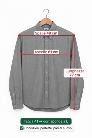 Camicia Lacoste Uomo Grigia Cotone L
